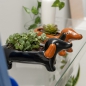 Preview: Mini Blumentopf Dackel braun