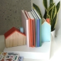Preview: Buchstützen Sweet Home Natur/Blau