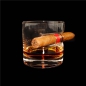 Preview: Whiskey Glas mit Zigarrenablage Classic