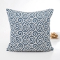 Preview: Jacquard Kissenbezug Blau Muster