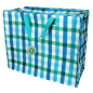 Preview: XXL Aufbewahrungstasche Karomuster Blau