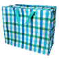 Preview: XXL Aufbewahrungstasche Karomuster Blau