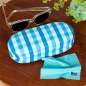 Preview: Sonnenbrillenetui Gingham Blau