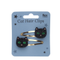 Preview: Glitzer Haarspangen Katze schwarz