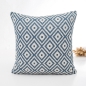 Preview: Jacquard Kissenbezug Blau Muster