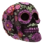 Preview: Totenkopf Blumenmotiv Lila