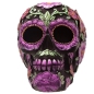 Preview: Totenkopf Blumenmotiv Lila