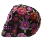 Preview: Totenkopf Blumenmotiv Lila