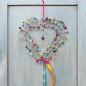 Preview: Herz-Dekoration mit Perlen 17x17cm