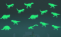 Preview: Dinosaurier Aufkleber nachts leuchtend  9er Set