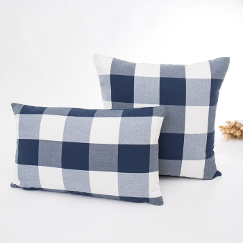 Kissenbezug Blau - Uni / Kariert / Gestreift