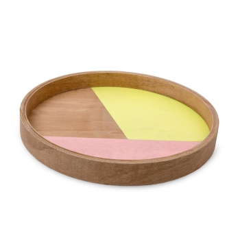 Sofatablett Holz Gelb/Pink