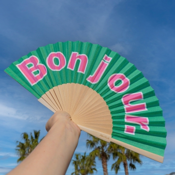 Preview: Handfächer Bonjour Grün