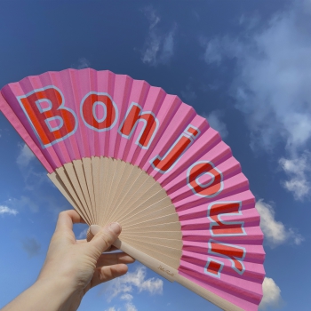 Preview: Handfächer Bonjour Pink
