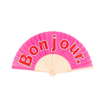 Handfächer Bonjour Pink