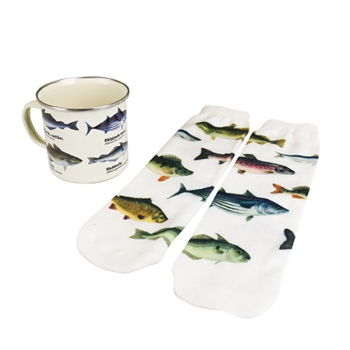 Fisch Emaille Becher & Socken Set