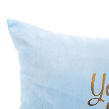 Blauer Kissenbezug Gold Muster