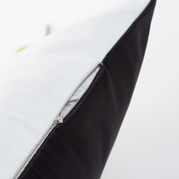 Satin Optik Bezug Vögel schwarz weiß