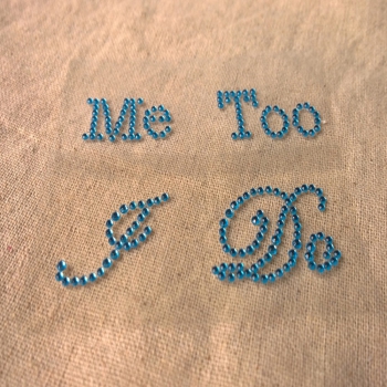 Preview: Diamant Aufkleber "I do, me too"