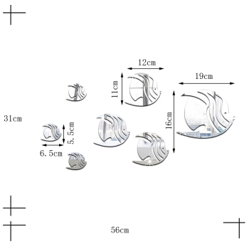 7 Fische Spiegel-Set