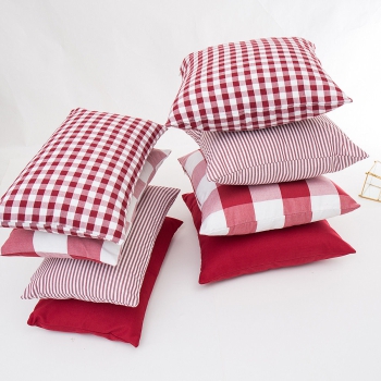 Kissenbezug Rot - Uni / Kariert / Gestreift