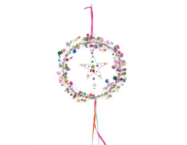 Perlen Dekoanhänger Kranz mit Stern