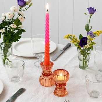 Doppel Kerzenständer Orange