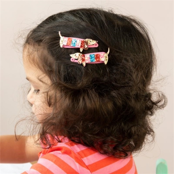 Glitzer Haarspangen Dackel