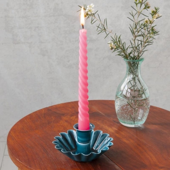 Kerzenhalter Blume blau