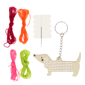 Schlüsselanhänger zum Selbststicken Sausage Dog