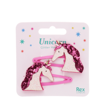 Glitzer Haarspangen Einhorn