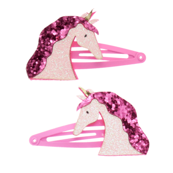 Glitzer Haarspangen Einhorn