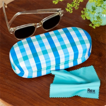 Preview: Sonnenbrillenetui Gingham Blau