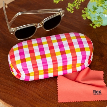 Preview: Sonnenbrillenetui Gingham Pink