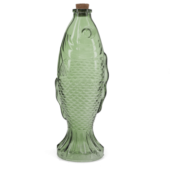Glasflasche 'Grüner Fisch'