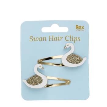 Glitzer Haarspangen Schwan