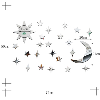 Preview: Sonne, Mond & Sterne Spiegel-Deko