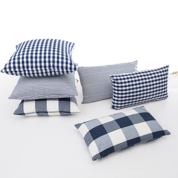 Kissenbezug Blau - Uni / Kariert / Gestreift