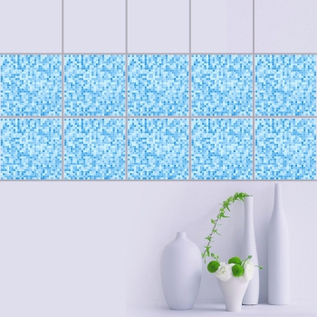 Fliesenaufkleber Mosaik Blau 20x20