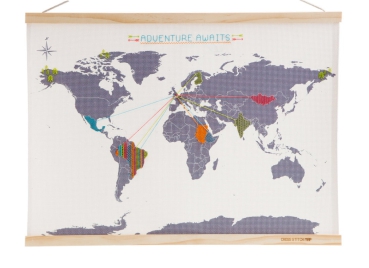 Cross Stitch Map Weltkarte