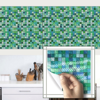 Fliesenaufkleber Mosaik Grün 20x20