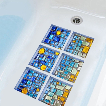 Dusch- Wannen- Aufkleber Blaue Kristalle
