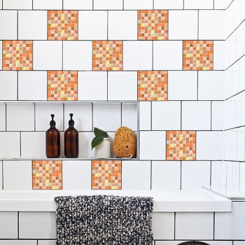 Fliesenaufkleber Mosaik Rot-Orange 20x20