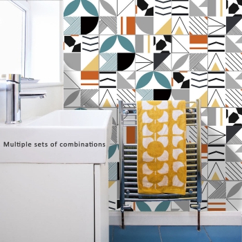 Preview: Fliesenaufkleber Geometric Colored 20x20