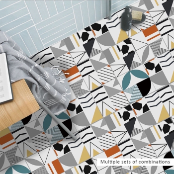 Preview: Fliesenaufkleber Geometric Colored 15x15