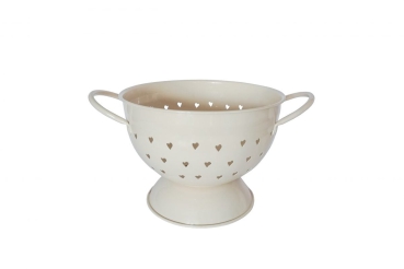 Küchensieb Herz Beige