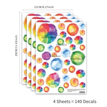 Preview: 140 Aufkleber Punkte Multicolor