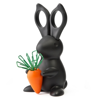 Büroklammerhalter & Schere Desk Bunny Schwarz