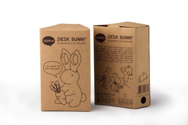 Büroklammerhalter & Schere Desk Bunny Weiß