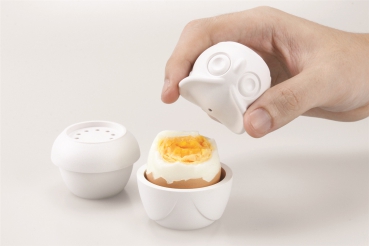 Preview: Eierbecher mit Salz- & Pfefferstreuer Eule